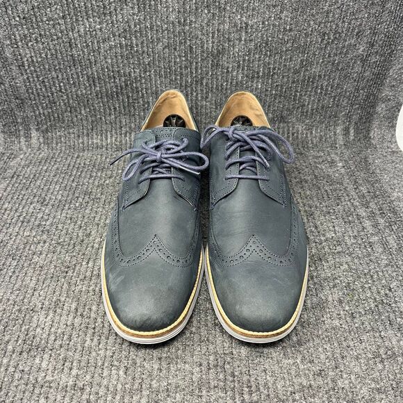 Cole Haan Grand OS Suede Wingtip Oxfords Blue Mens Size 13 M C26473 - Picture 2 of 8